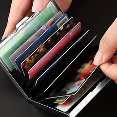 Metal Card Holder Men's Stainless Steel Anti Theft Card Box