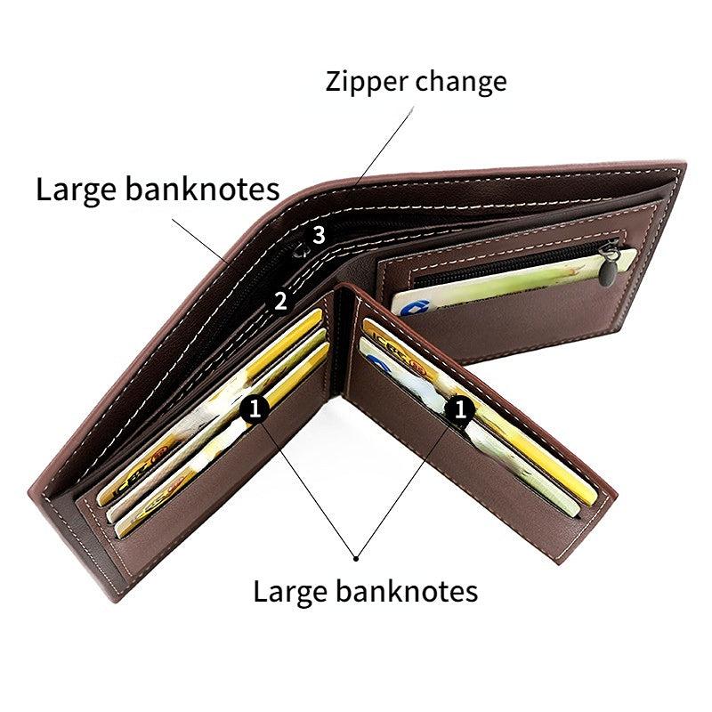 Men's PU Leather Bifold Wallet with Card Slots