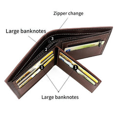 Men's PU Leather Bifold Wallet with Card Slots