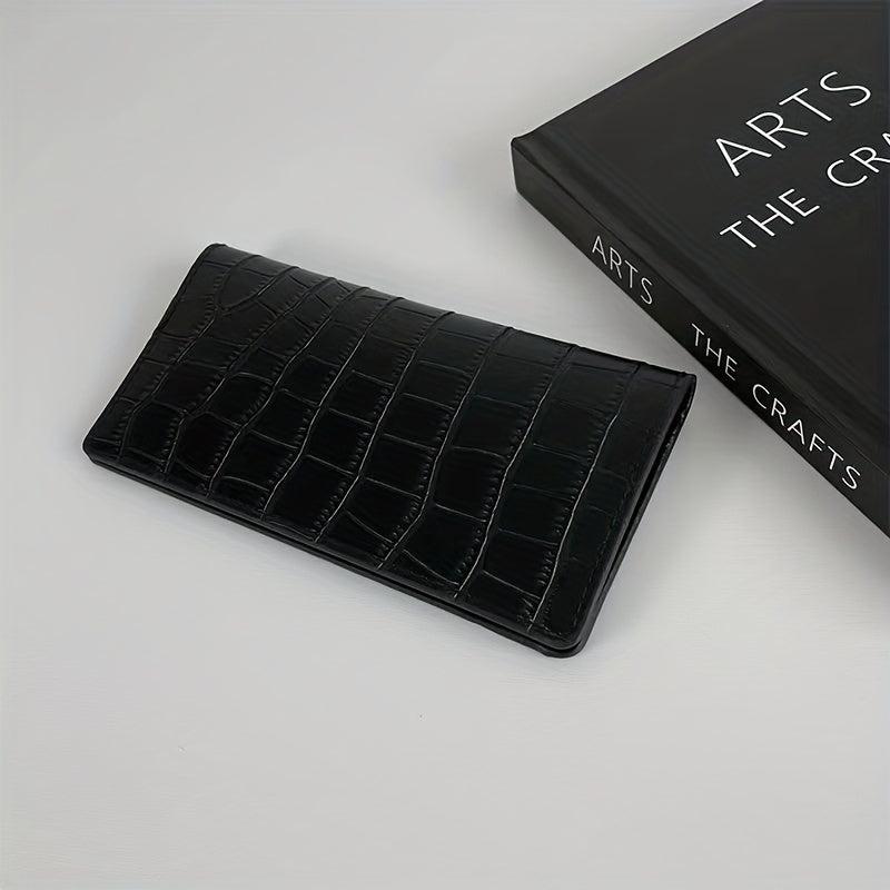 Men's Crocodile Pattern Long Wallet with Card Slots