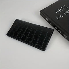 Men's Crocodile Pattern Long Wallet with Card Slots