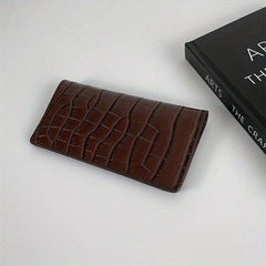 Men's Crocodile Pattern Long Wallet with Card Slots