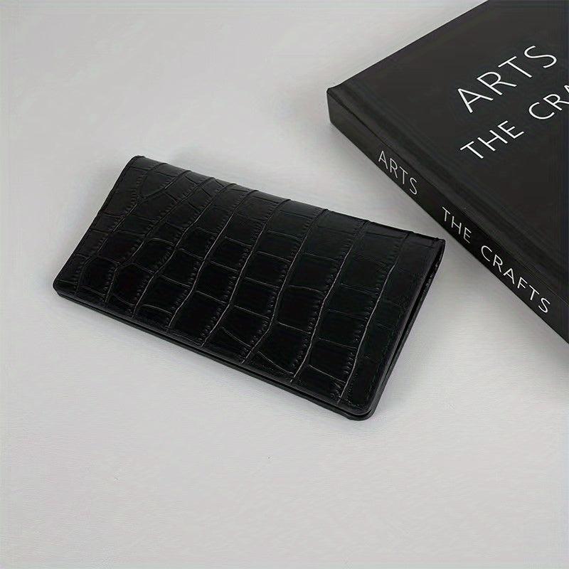 Men's Crocodile Pattern Long Wallet with Card Slots