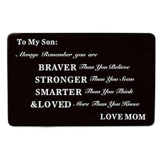 Engraved Love Note Wallet Insert Card For Son Daughter