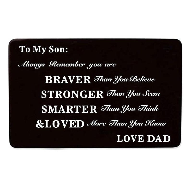 Engraved Love Note Wallet Insert Card For Son Daughter