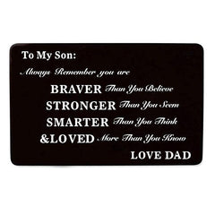 Engraved Love Note Wallet Insert Card For Son Daughter