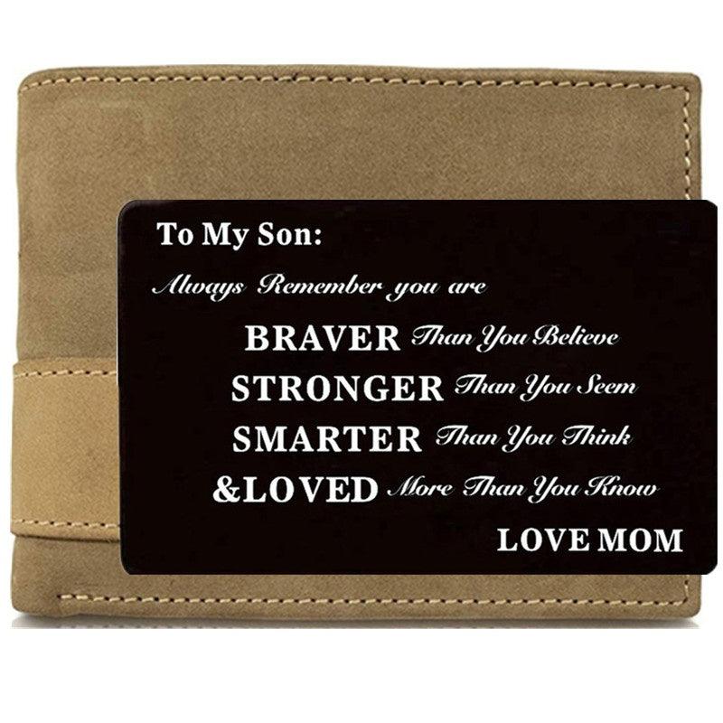 Engraved Love Note Wallet Insert Card For Son Daughter