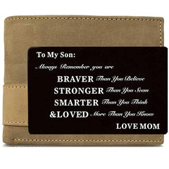 Engraved Love Note Wallet Insert Card For Son Daughter