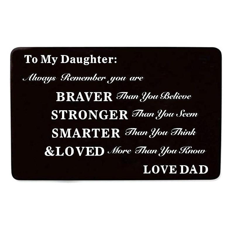 Engraved Love Note Wallet Insert Card For Son Daughter