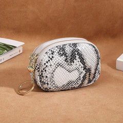 Men's Top Layer Cowhide Coin Purse with Double Zippers