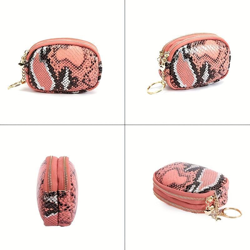 Men's Top Layer Cowhide Coin Purse with Double Zippers