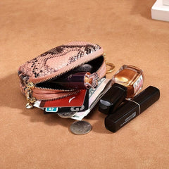 Men's Top Layer Cowhide Coin Purse with Double Zippers