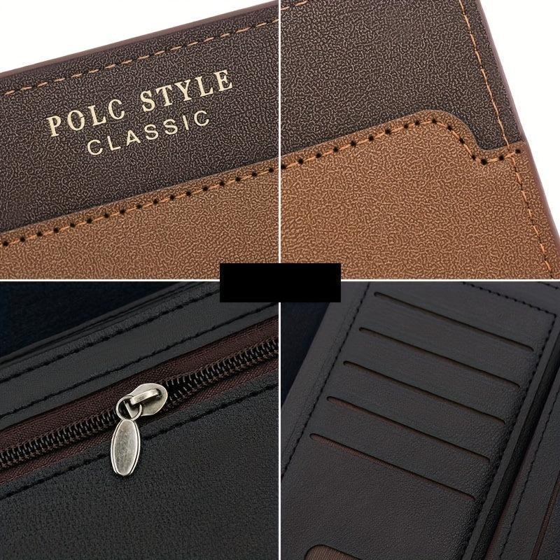 Men's PU Leather Wallet Card Slots Coin Purse Personalized Money Card Case