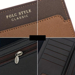 Men's PU Leather Wallet Card Slots Coin Purse Personalized Money Card Case
