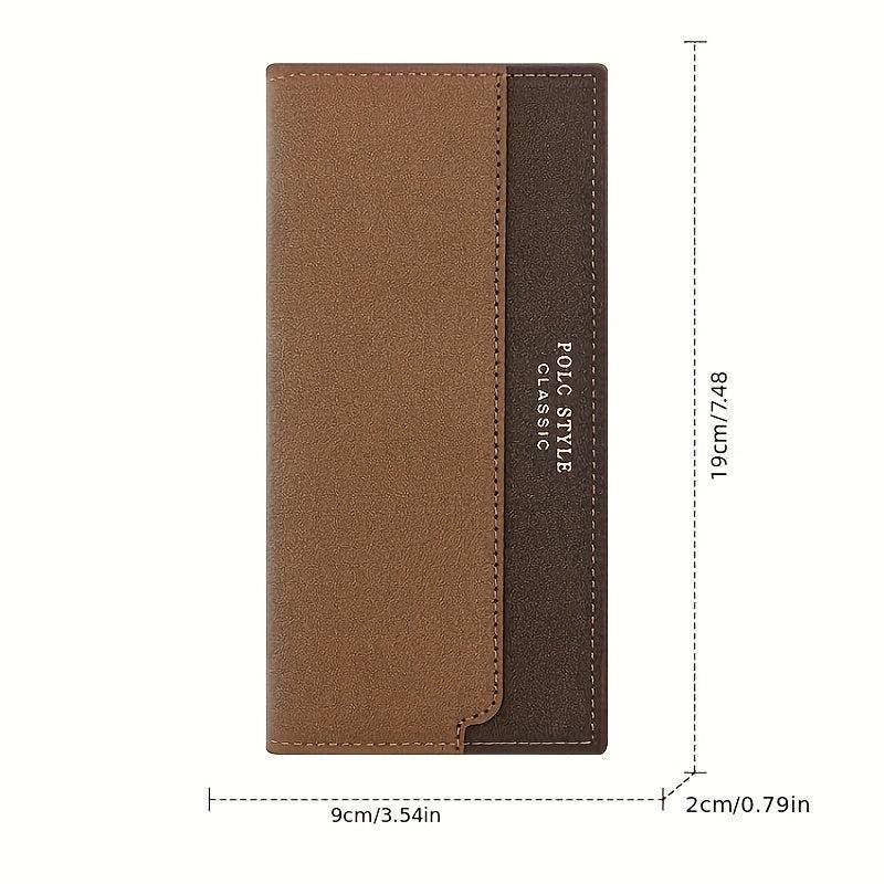 Men's PU Leather Wallet Card Slots Coin Purse Personalized Money Card Case