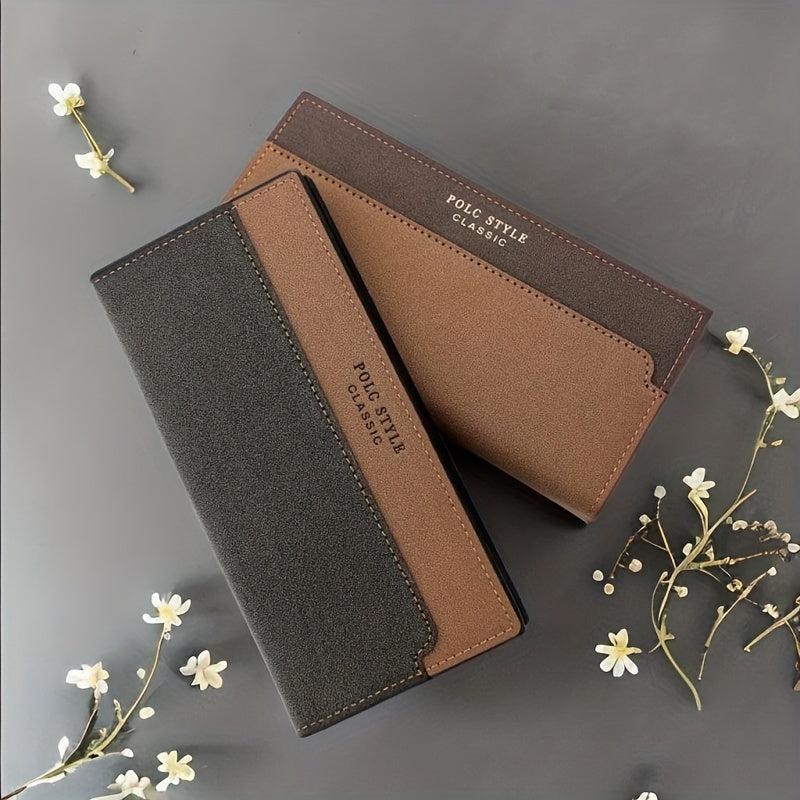 Men's PU Leather Wallet Card Slots Coin Purse Personalized Money Card Case
