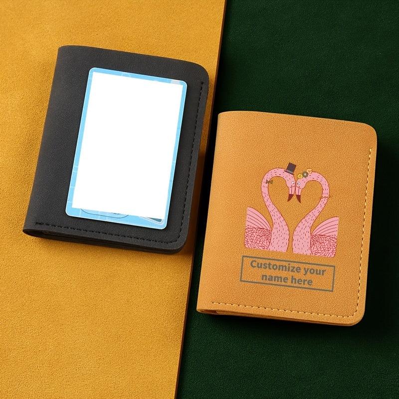 Flamingo Pattern Short Wallet Frosted Leather Men's And Women's Wallet