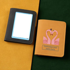 Flamingo Pattern Short Wallet Frosted Leather Men's And Women's Wallet