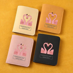 Flamingo Pattern Short Wallet Frosted Leather Men's And Women's Wallet