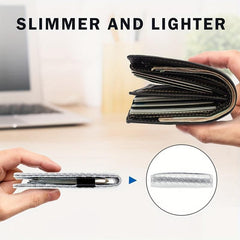 Men's Minimalist Leather Wallet RFID Blocking Bifold Slim Card Holder