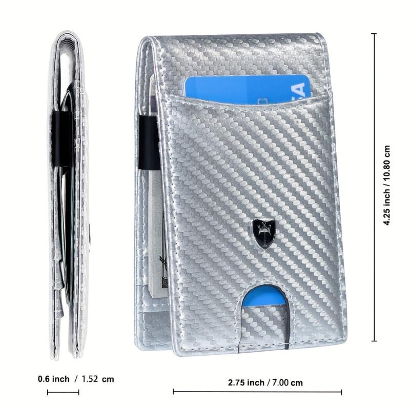 Men's Minimalist Leather Wallet RFID Blocking Bifold Slim Card Holder