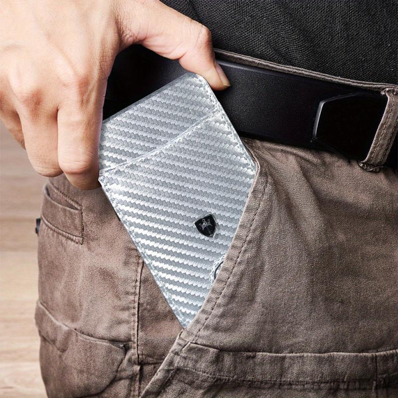 Men's Minimalist Leather Wallet RFID Blocking Bifold Slim Card Holder