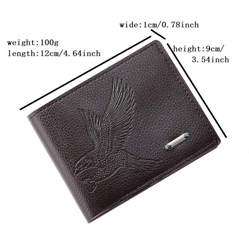 Men's Litchi Embossed Wallet With Card Slots Short Wallet
