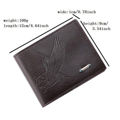 Men's Litchi Embossed Wallet With Card Slots Short Wallet