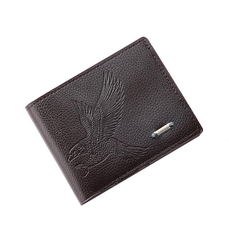 Men's Litchi Embossed Wallet With Card Slots Short Wallet