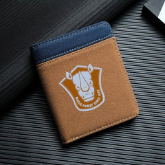 Men's Animal Rhino Print Canvas PU Leather Wallet