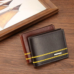 Men's Money Clip Wallet Pu Leather Business Driver's Card Bag