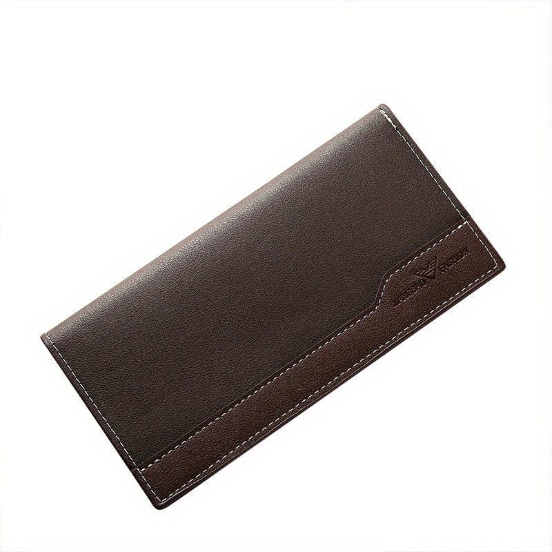 Men's PU Leather Long Wallet Coin Purse Ultra thin Business Outdoor Wallet