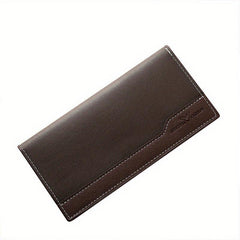 Men's PU Leather Long Wallet Coin Purse Ultra thin Business Outdoor Wallet