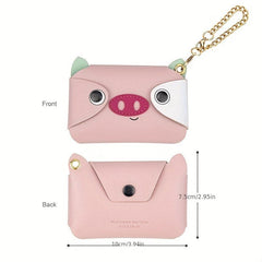 Men's Animal Head Coin Purse Dog/Cat Leather Bag