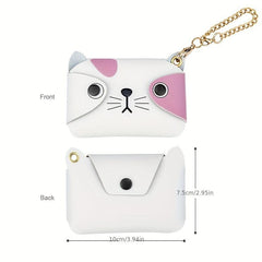 Men's Animal Head Coin Purse Dog/Cat Leather Bag