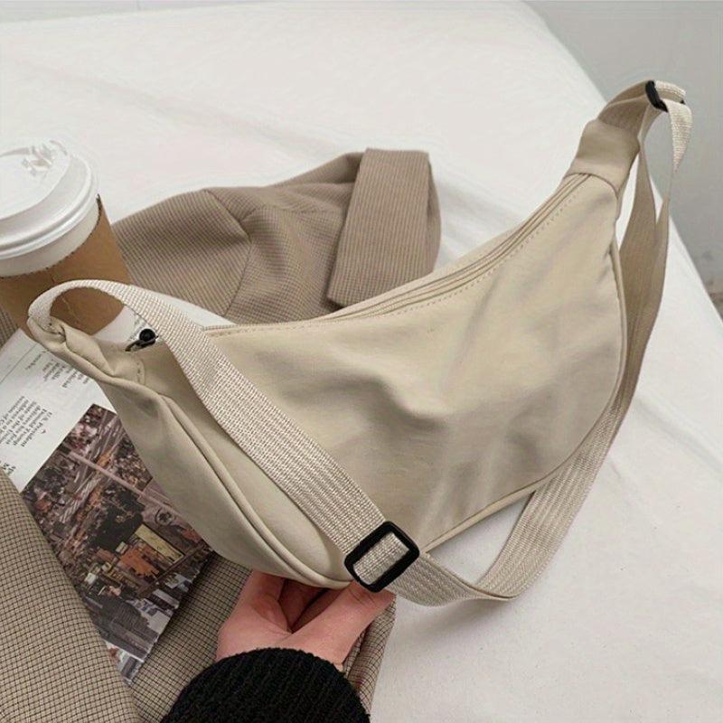 Nylon Crossbody Bag Zipper Dumpling Bag Lightweight Travel Sports Shoulder Bag