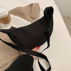 Nylon Crossbody Bag Zipper Dumpling Bag Lightweight Travel Sports Shoulder Bag