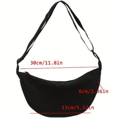 Nylon Crossbody Bag Zipper Dumpling Bag Lightweight Travel Sports Shoulder Bag