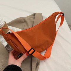 Nylon Crossbody Bag Zipper Dumpling Bag Lightweight Travel Sports Shoulder Bag