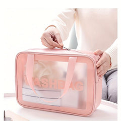 Transparent Cosmetic Bag Travel Storage PVC Toiletry Bag Large Capacity