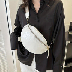 Lychee Chest Bag Crossbody Purse Wide Strap