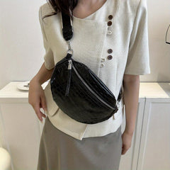 Lychee Chest Bag Crossbody Purse Wide Strap