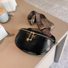 Solid Zipper Fanny Pack Sling Chest Bag For Girls