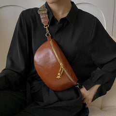 Solid Zipper Fanny Pack Sling Chest Bag For Girls