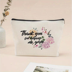 Teacher's Gift Print Portable Cosmetic Bag Zipper Durable Polyester Toiletry Bag