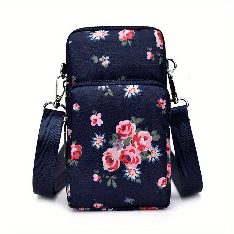 Mini Floral Print Arm Bag Waterproof Sports Phone Purse Casual Travel