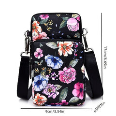 Mini Floral Print Arm Bag Waterproof Sports Phone Purse Casual Travel
