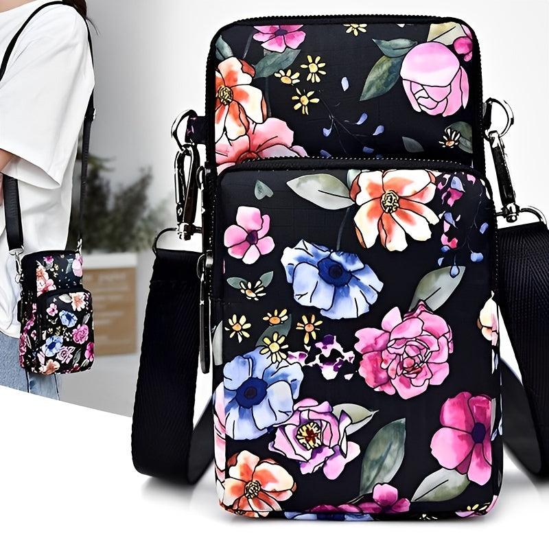 Mini Floral Print Arm Bag Waterproof Sports Phone Purse Casual Travel
