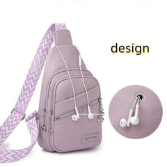 Bohemian PU Leather Sling Bag Chest Crossbody Travel Work Shopping