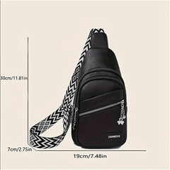 Bohemian PU Leather Sling Bag Chest Crossbody Travel Work Shopping